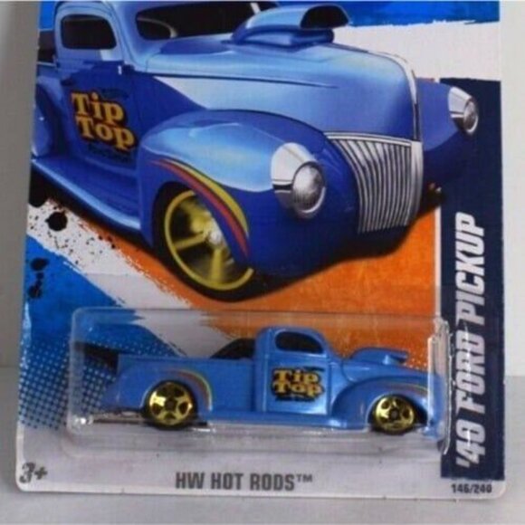 2011 Hot Wheels Racing Circuit '40 Ford Pickup Tip Top 8/10 1:64 Blue NEW! - Picture 5 of 10